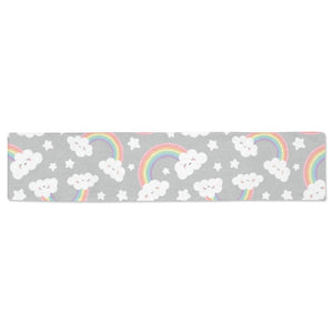 Cute rainbow clound star pattern Table Runner