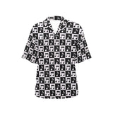 Music Notes Pattern Print Design 01 Women's All Over Print Hawaiian Shirt