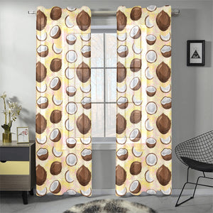 Coconut Pattern Print Design 05 Gauze Curtain