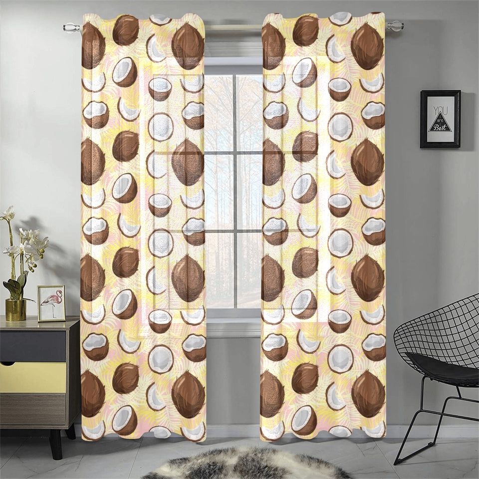 Coconut Pattern Print Design 05 Gauze Curtain