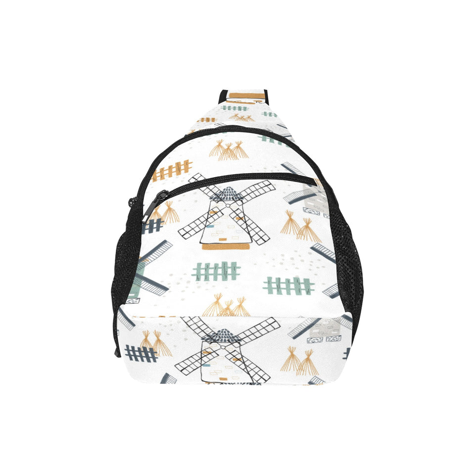 windmill pattern All Over Print Chest Bag