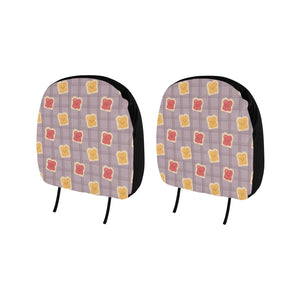 Bread Toast Pattern Print Design 05 Car Headrest Cover