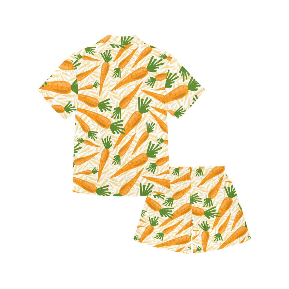 Carrot Pattern Print Design 01 Kids' Boys' Girls' V-Neck Short Pajama Set