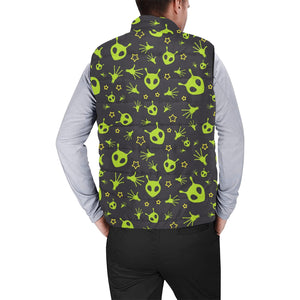 Alien Pattern Print Design 02 Men's Padded Vest