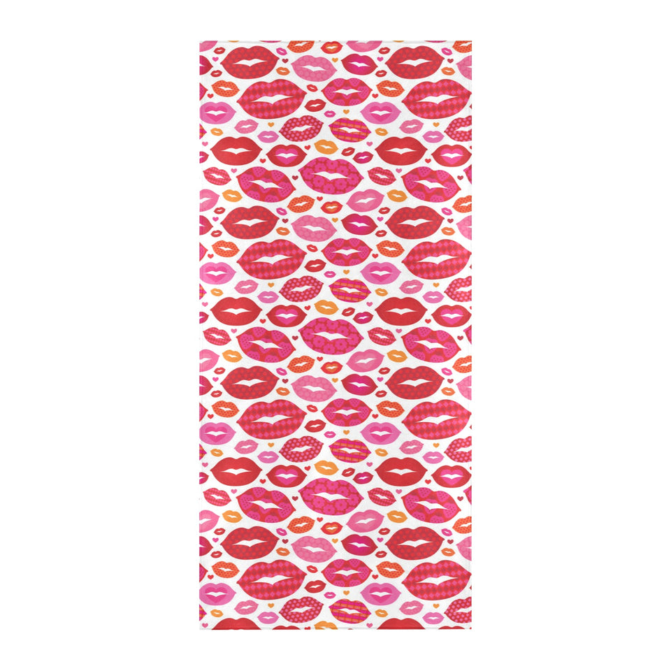 Lips Pattern Print Design 01 Beach Towel