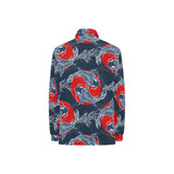 Koi Fish Carp Fishs hand drawn japanese art Women's Long Sleeve Polo Shirt