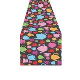 Tea pots Pattern Print Design 01 Table Runner