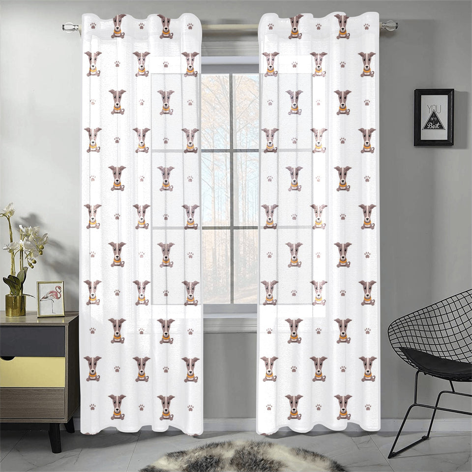 Greyhound Pattern Print Design 05 Gauze Curtain