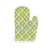 Fried Eggs Pattern Print Design 01 Heat Resistant Oven Mitts