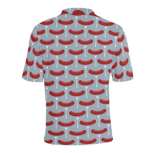 Sausage Pattern Print Design 02 Men's All Over Print Polo Shirt