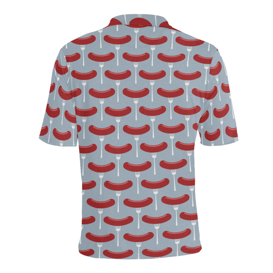 Sausage Pattern Print Design 02 Men's All Over Print Polo Shirt
