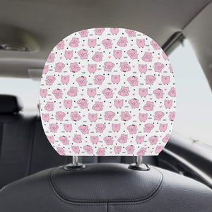 Pig Pattern Print Design 03 Car Headrest Cover
