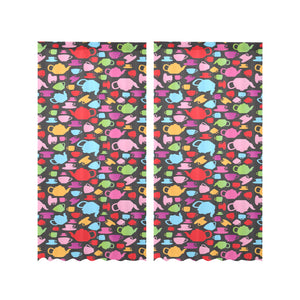 Tea pots Pattern Print Design 01 Gauze Curtain