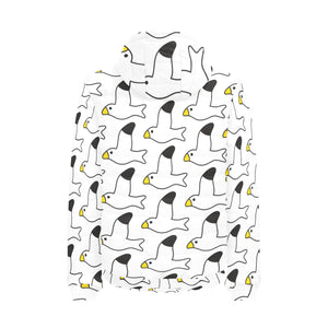 Seagull Pattern Print Design 05 Men's Padded Hooded Jacket