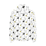 Seagull Pattern Print Design 05 Men's Padded Hooded Jacket