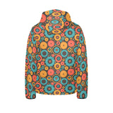 Gear Pattern Print Design 01 Kids' Boys' Girls' Padded Hooded Jacket