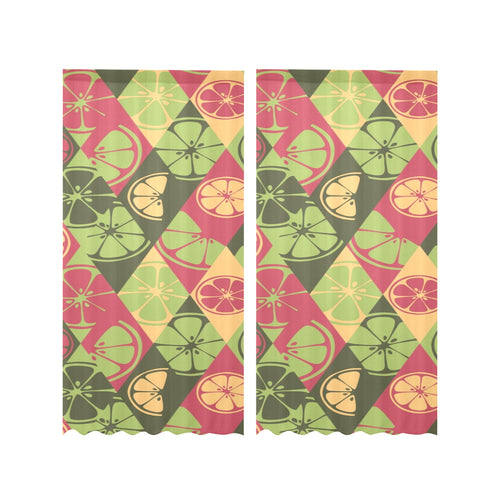 Cool Geometric lime pattern Gauze Curtain