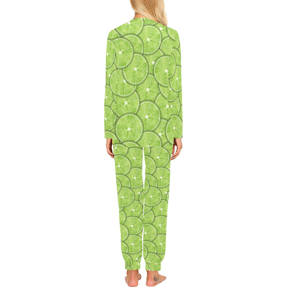 Slices of Lime pattern Women's All Over Print Pajama Set