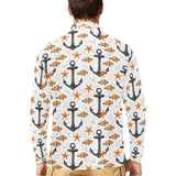Clown Fish Pattern Print Design 02 Men's Long Sleeve Polo Shirt