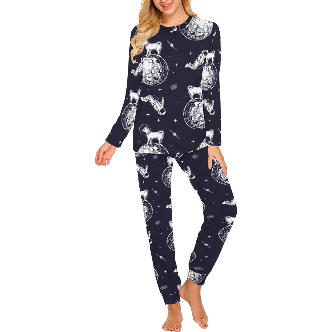Chihuahua space helmet. astronaut pattern Women's All Over Print Pajama Set