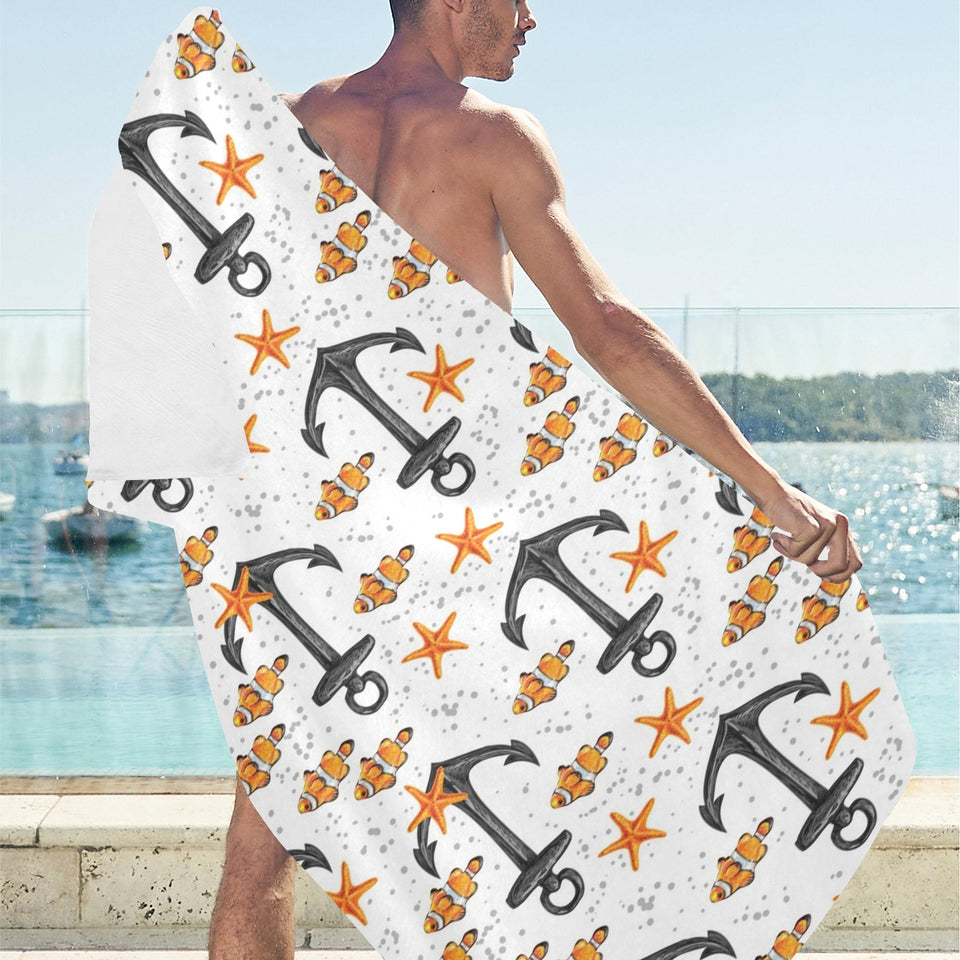 Clown Fish Pattern Print Design 02 Beach Towel