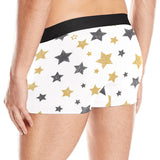 hand drawn gold black star pattern Men's All Over Print Boxer Briefs Men's Underwear