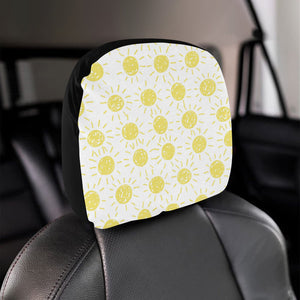 hand drawn sun pattern Car Headrest Cover