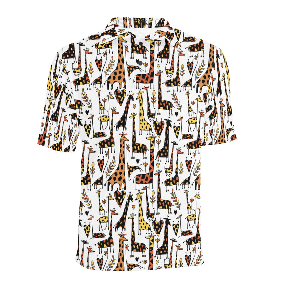 Giraffe Pattern Print Design 05 Men's All Over Print Polo Shirt