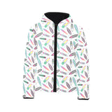 Surfboard Pattern Print Design 04 Kids' Boys' Girls' Padded Hooded Jacket