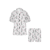 Watercolor cute rabbit pattern Women's V-Neck Short Pajama Set