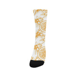 hand drawn orange fruit pattern Crew Socks