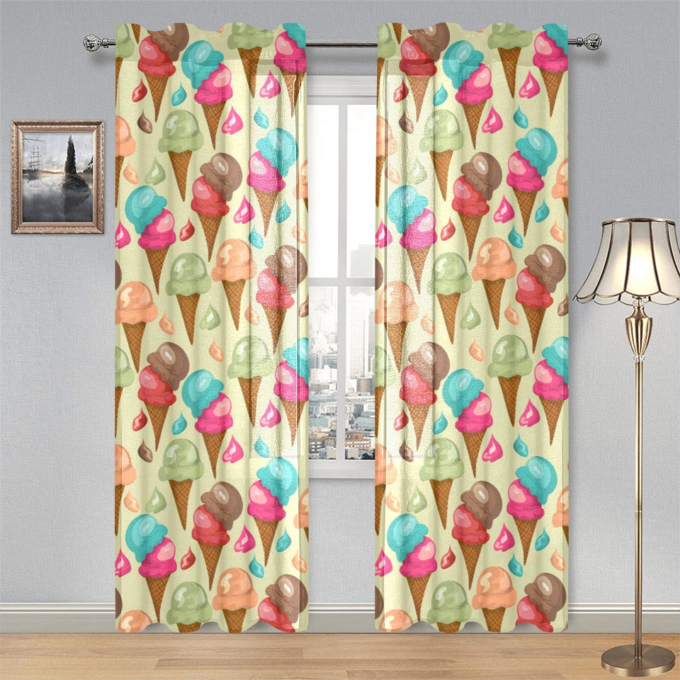 Colorful ice cream pattern Gauze Curtain