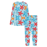 Blue red orange starfish pattern Women's All Over Print Pajama Set