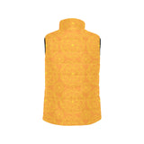 Orange traditional indian element pattern Women's Padded Vest