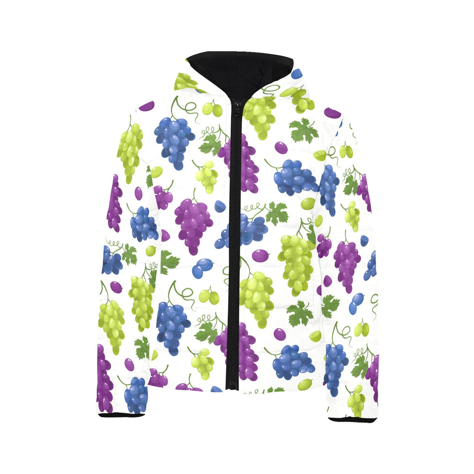 Grape pattern Kids' Boys' Girls' Padded Hooded Jacket