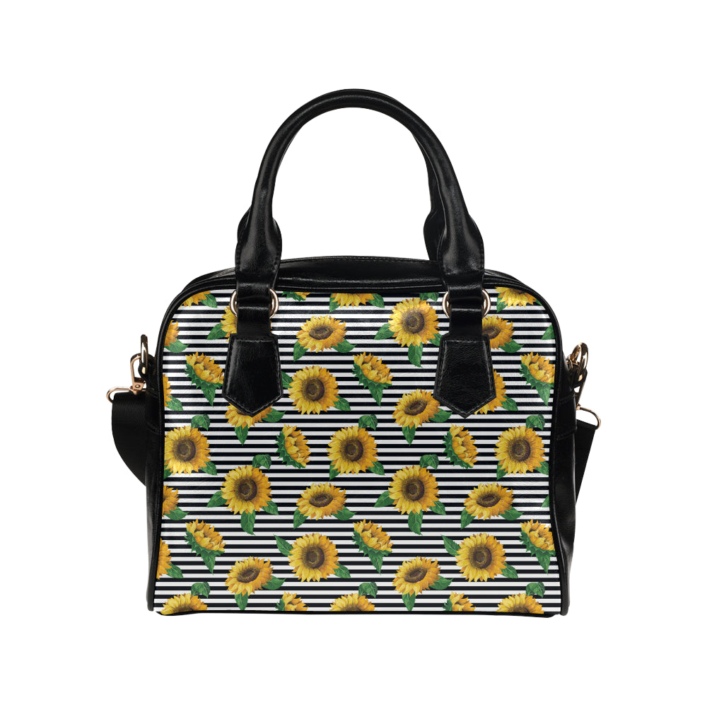 sunflowers ribbon background Shoulder Handbag