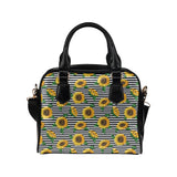 sunflowers ribbon background Shoulder Handbag