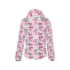 Yorkshire Terrier Pattern Print Design 03 Women's Padded Hooded Jacket