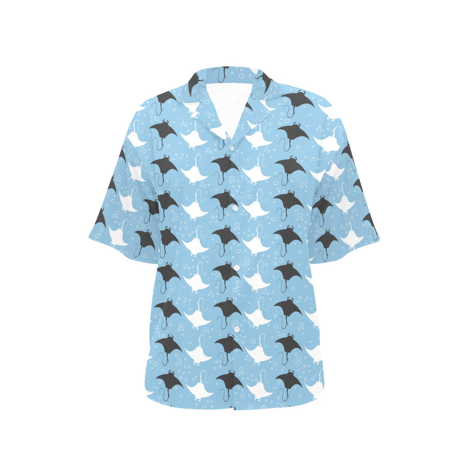 Stingray Pattern Print Design 03 Women's All Over Print Hawaiian Shirt