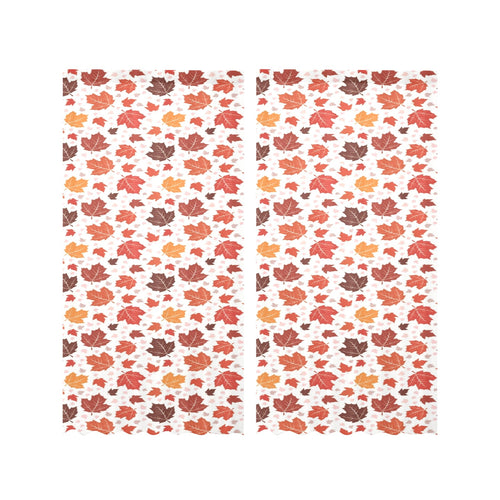 Colorful Maple Leaf pattern Gauze Curtain