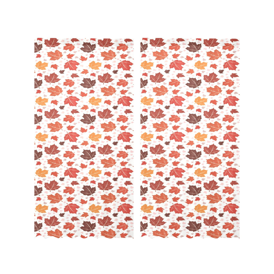 Colorful Maple Leaf pattern Gauze Curtain