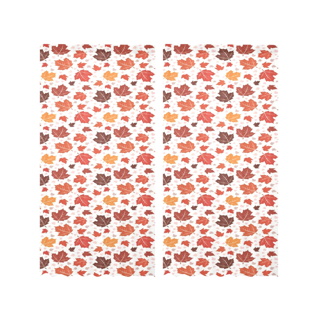 Colorful Maple Leaf pattern Gauze Curtain