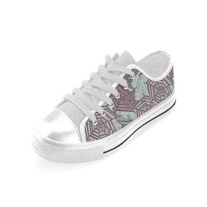 Spider web cobweb design color pattern Men's Low Top Shoes White