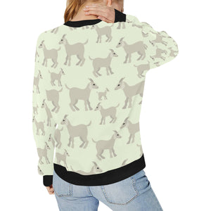 Little young goat pattern Women's Crew Neck Sweatshirt