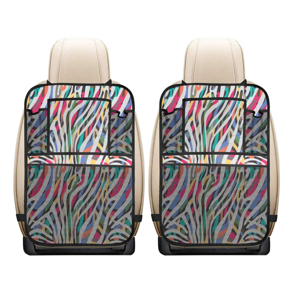 Colorful zebra skin pattern Car Seat Back Organizer