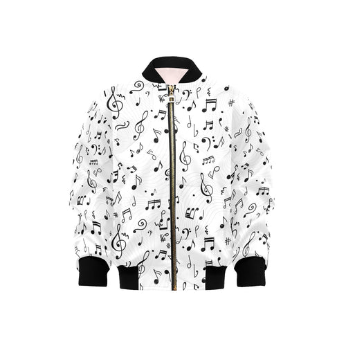 Music Notes Pattern Print Design 04 Kids' Boys' Girls' Bomber Jacket