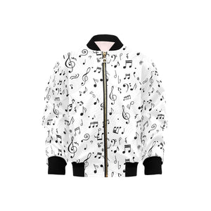 Music Notes Pattern Print Design 04 Kids' Boys' Girls' Bomber Jacket