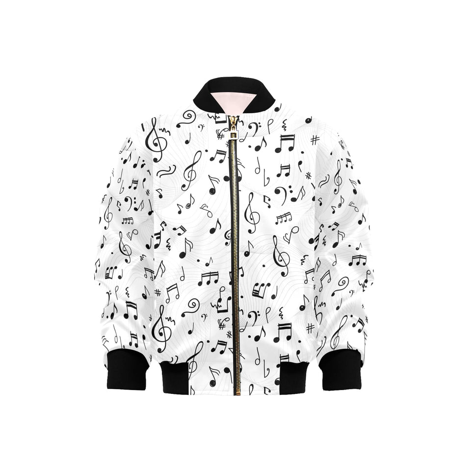 Music Notes Pattern Print Design 04 Kids' Boys' Girls' Bomber Jacket