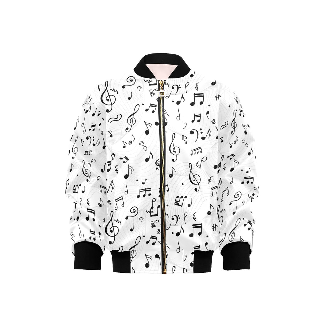 Music Notes Pattern Print Design 04 Kids' Boys' Girls' Bomber Jacket