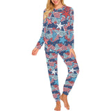 Hand drawn colorful starfish Women's All Over Print Pajama Set